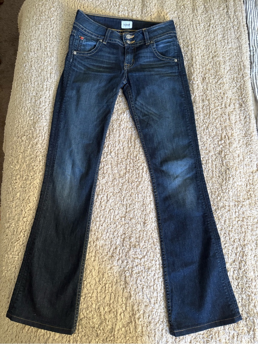 Hudson Dark Blue Low Rise Bootcut Jeans